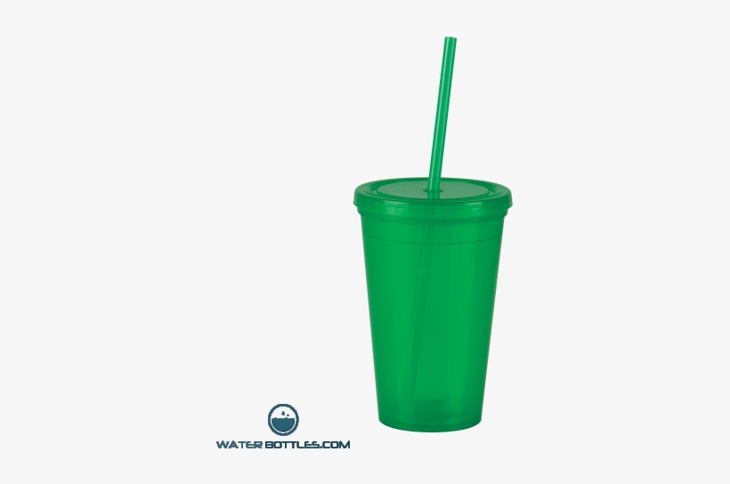 Insulated Straw Tumblers Translucent Green - Green Plastic Cup With Straw Png, transparent png