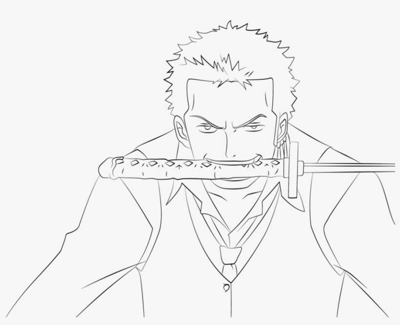 Aura Drawing Zoro - Line Art, transparent png
