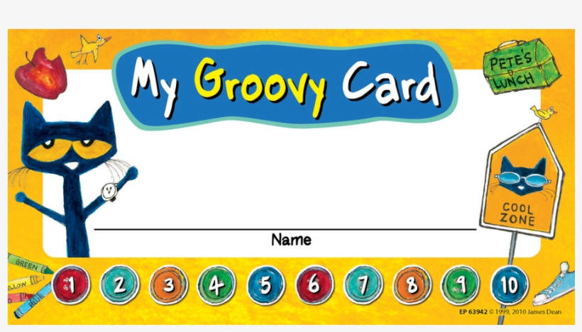 Tcr63942 Pete The Cat My Groovy Punch Cards Image - Pete The Cat Labels, transparent png