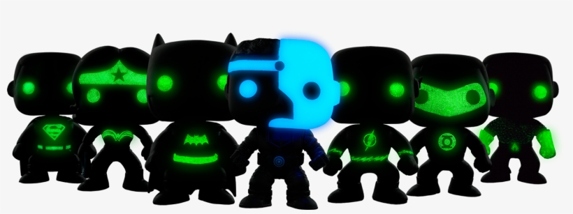 Glowing Silhouette Pop Vinyl Bundle - Justice League Silhouette Pop Set, transparent png