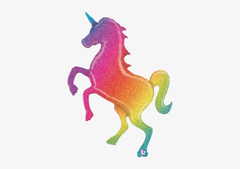 54" Giant Glitter Rainbow Unicorn Balloon - Unicorn Balloons, transparent png