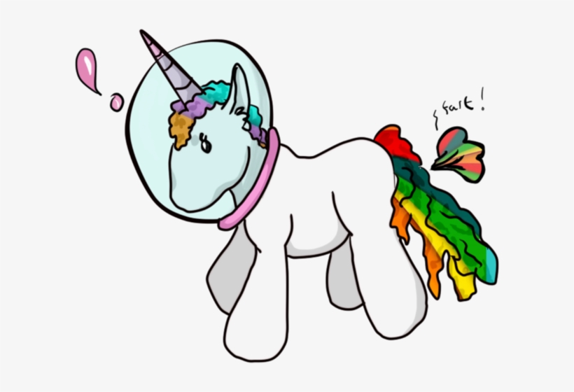 Space Unicorn With Rainbow Gas By Zer - Unicorn Animation, transparent png