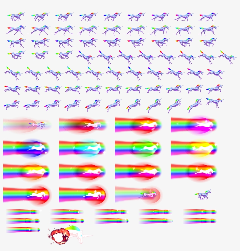 Click To View Full Size - Robot Unicorn Attack Sprite, transparent png