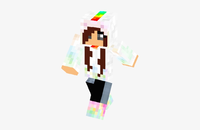 Bright Rainbow Unicorn Girl Skin - Rainbow Unicorn Skin Minecraft, transparent png