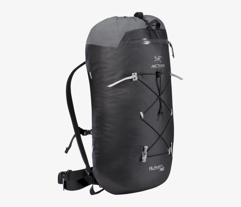 Ultralight, Durable, Highly Weather Resistant Climbing - Arc'teryx Alpha Fl 45 Backpack - Black, transparent png