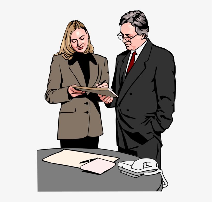 Vector Illustration Of Businesswoman And Man Standing - Businessperson, transparent png