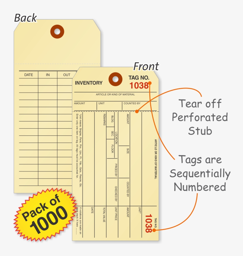 Zoom, Price, Buy - Smartsign 1000 Manila Inventory Tags, 1-part Manila, transparent png