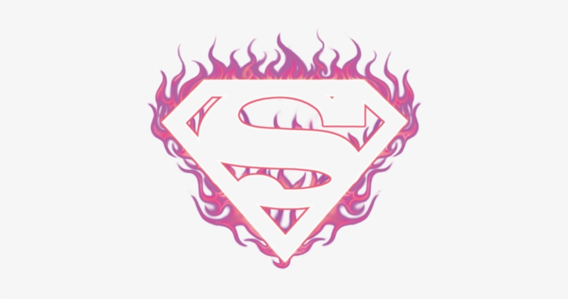Superman Fuchsia Flames Men's V Neck T Shirt - T-shirt, transparent png