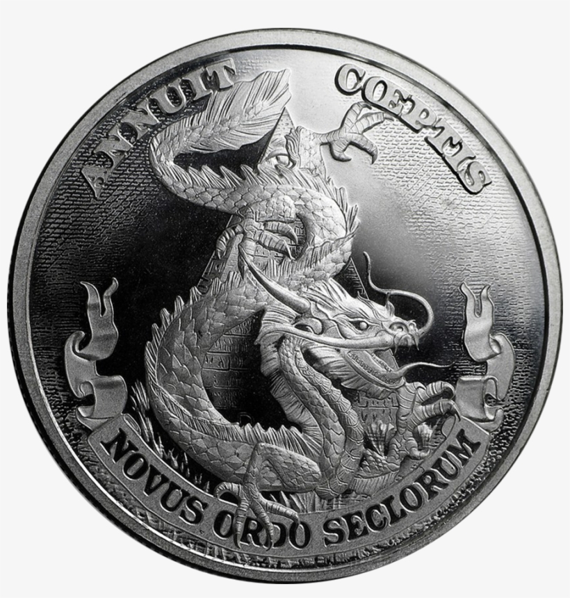 The 2017 Dragon Dollar 1oz Silver Shield Round Is The - Quarter, transparent png