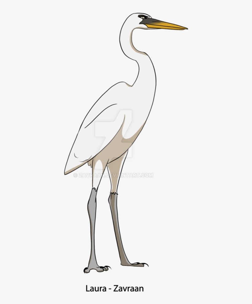Clip Freeuse Download White By Zavraan On Deviantart - Cartoon White Heron Bird, transparent png