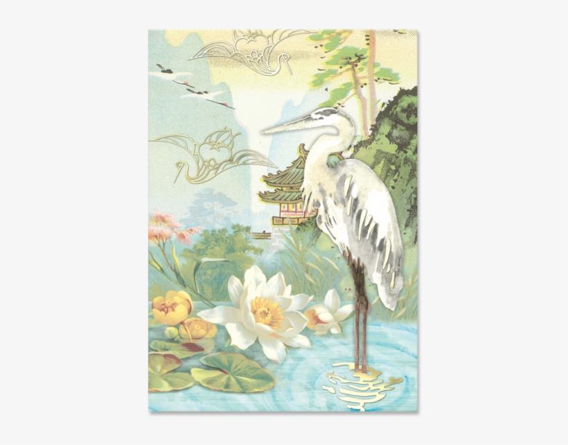 Crane Pond Pouch Note Cards - Painting, transparent png
