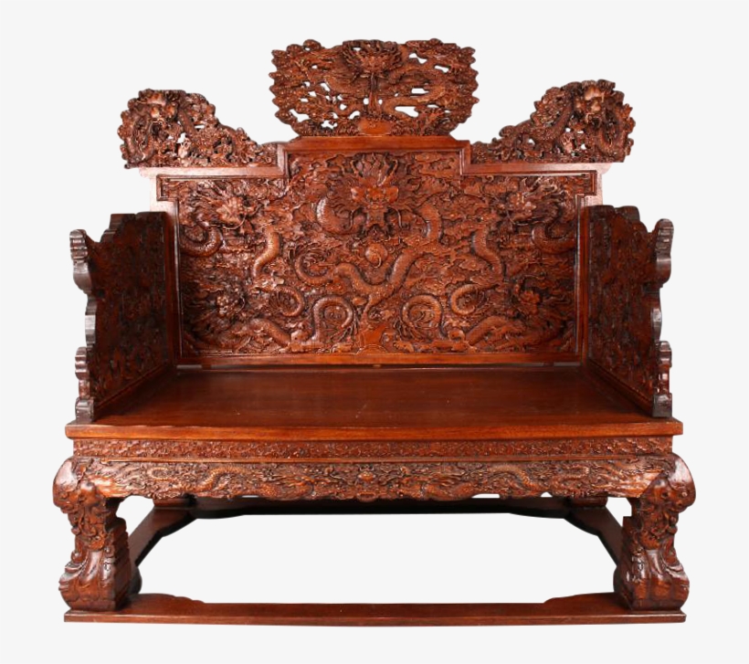 Chinese Huanghuali Dragon Throne Chair - Dalbergia Odorifera, transparent png