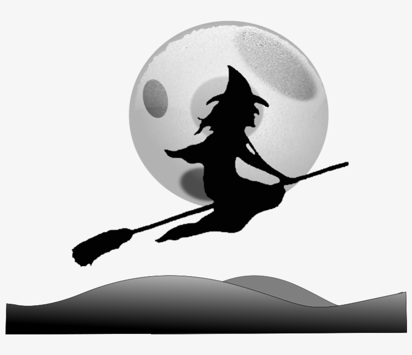 Halloween - Witch Flying Over The Moon, transparent png