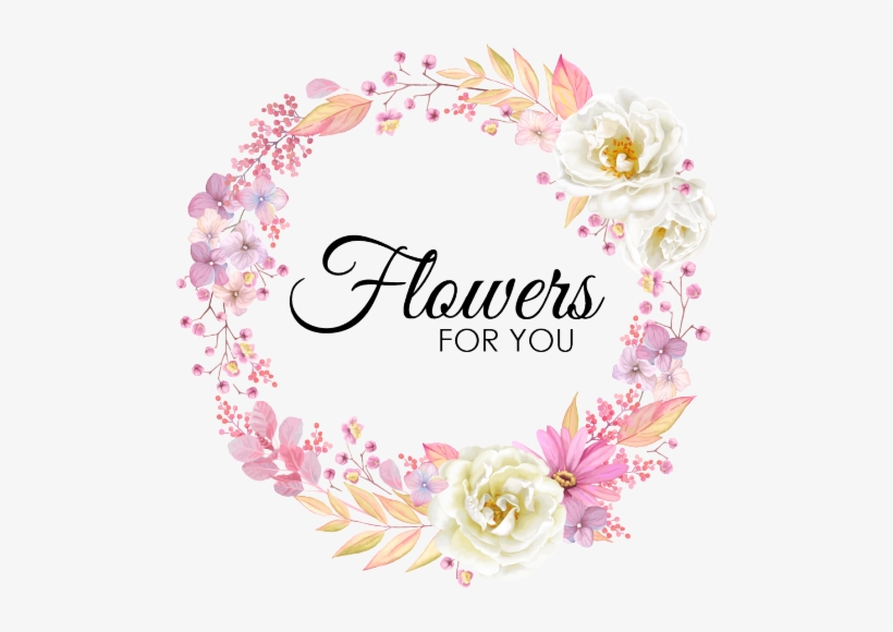 Flowers For You - Wreath Of Flowers Pink, transparent png
