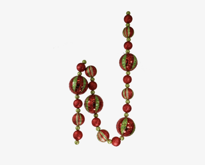 Red And Green Ornament Garland - Red, transparent png