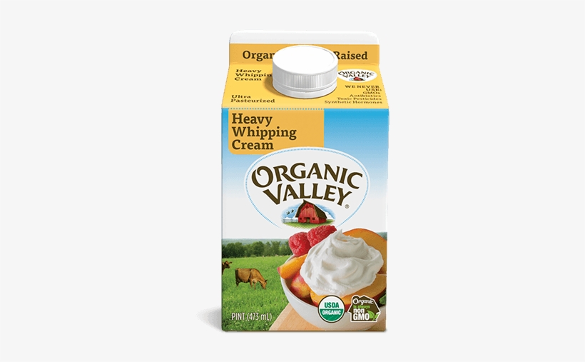 Heavy Whipping Cream, Ultra Pasteurized, Pint - Organic Valley Heavy Whipping Cream, transparent png
