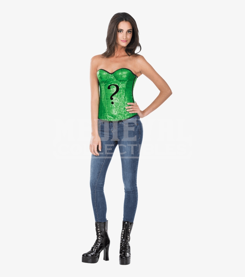 Adult Riddler Sequin Corset - Riddler Green Sequin Womens Corset, transparent png