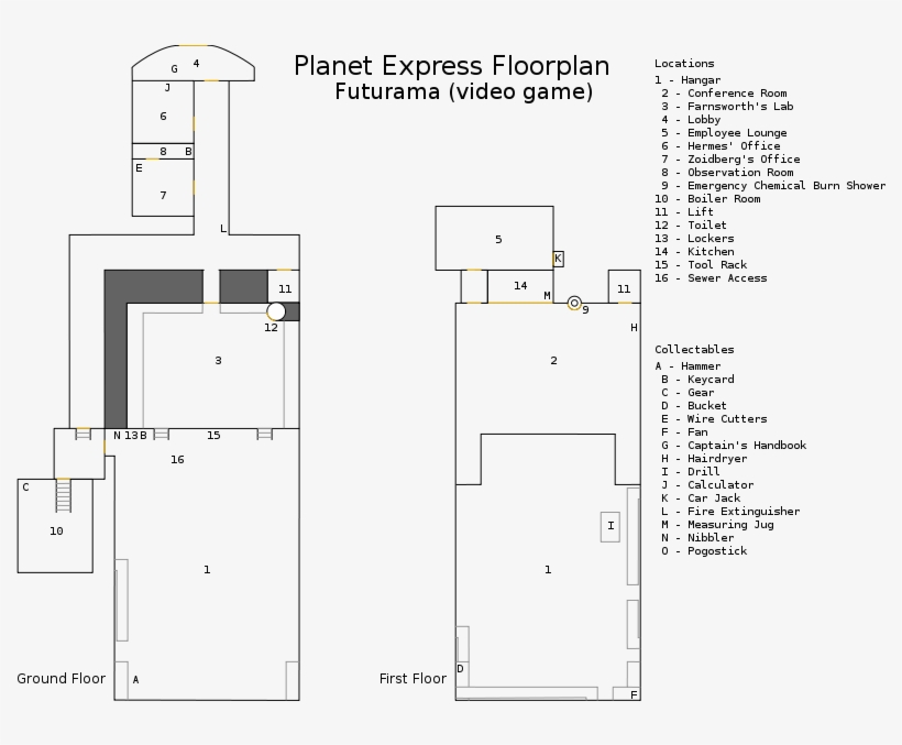 Planet Express Ground Plan - Map Of Planet Express Building, transparent png