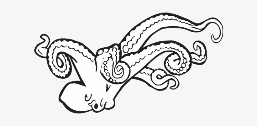 Octupus Drawing At Getdrawings - Octopus Vinyl Wall Art Decal Sticker, Black, Size Medium, transparent png
