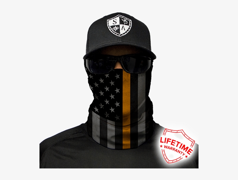 Thin Gold Line Flag Face Shield Lightweight Bandana - Mahi Skin Face Shield, transparent png