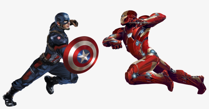 Cap Vs Im Cw Render - Marvel Comics Metal Poster - Iron Man (32 X 45cm), transparent png