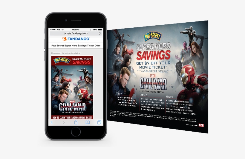 Fandango Pop Secret Captain America Movie Offer - Iphone, transparent png