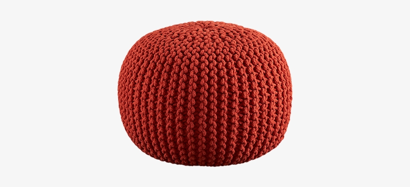 Celebration Hand Knitted Pure Cotton Braid Pouf (orange), transparent png