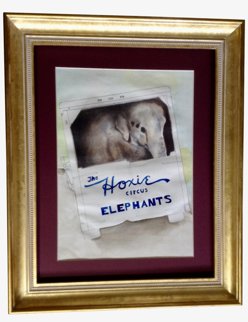 Hoxie Bros Circus Elephants Truck, Watercolor Mixed - Painting, transparent png