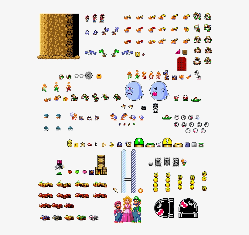 Misc - Super Mario Sprites Png, transparent png