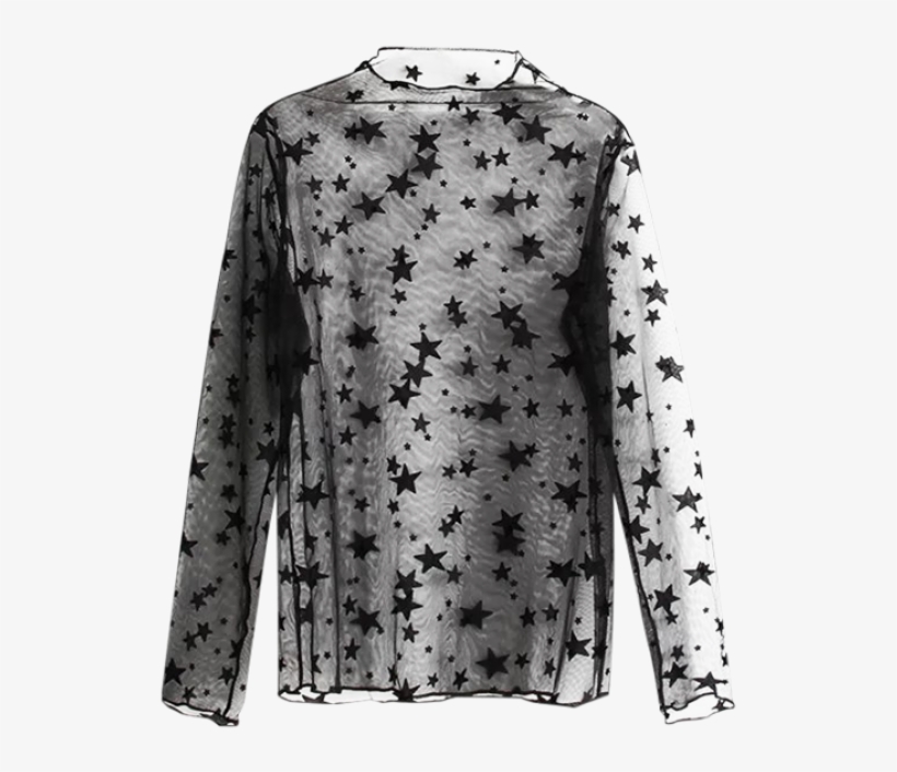 Cute Star See-through Blouse - Half Transparent Blouse, transparent png