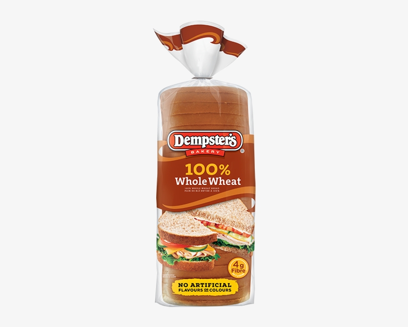 Dempster's® 100% Whole Wheat Bread - Whole Wheat Bread Brands Canada, transparent png
