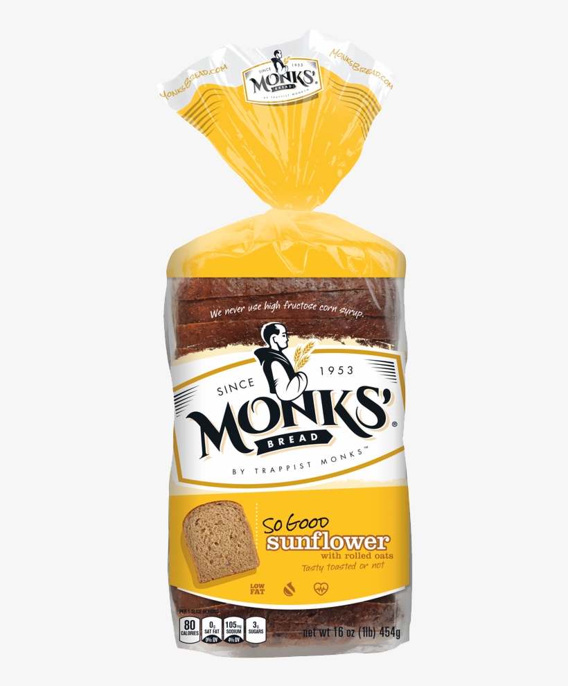 Monks' Homestyle Sunflower Bread With Rolled Oats - Genesee Abbey Monks' Fruit & Nut Bars Variety Pack, transparent png