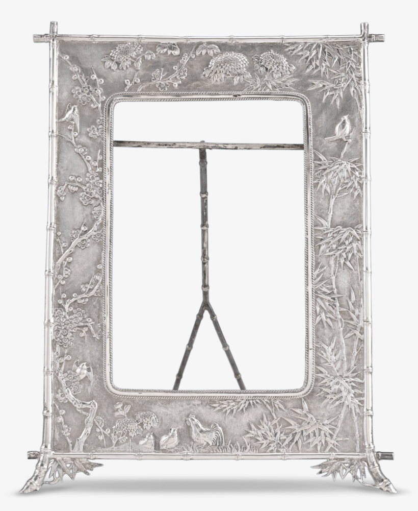 Chinese Silver Picture Frame, transparent png
