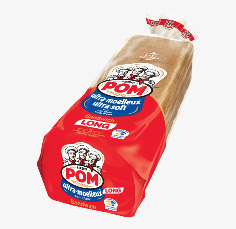 Pom® Ultra Moelleux Long Sandwich White Bread - Pom Ultra Soft Sub Buns, transparent png