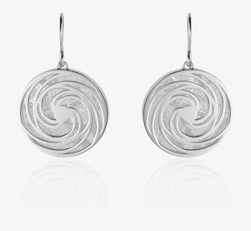Meteorite Crop Circle Swirl Earrings In Silver - Earring, transparent png