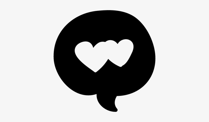 Speech Bubble With Two Hearts Vector - Online Chat, transparent png