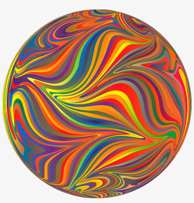 Colors Colorful Abstract Circle Shapes - Psychodelic Muster-platte, Bunte Gewellte Streifen, transparent png