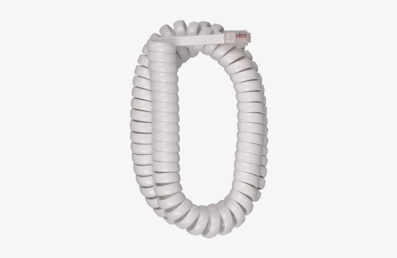 12 Foot Handset Coil Cord In White Color - Audiovox Phone Cable, transparent png