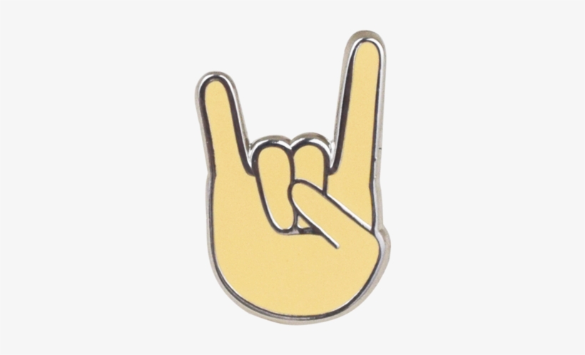 Rock On Emoji Pin - Emoji, transparent png
