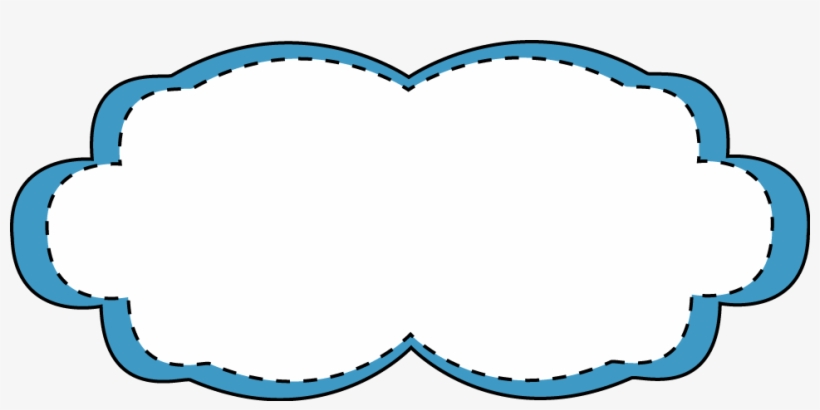 Blue Stitched Frame - Clip Art, transparent png