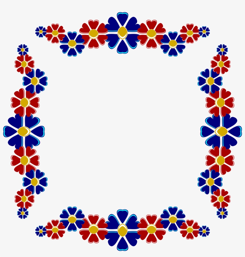 This Free Icons Png Design Of Red And Blue Floral Frame, transparent png
