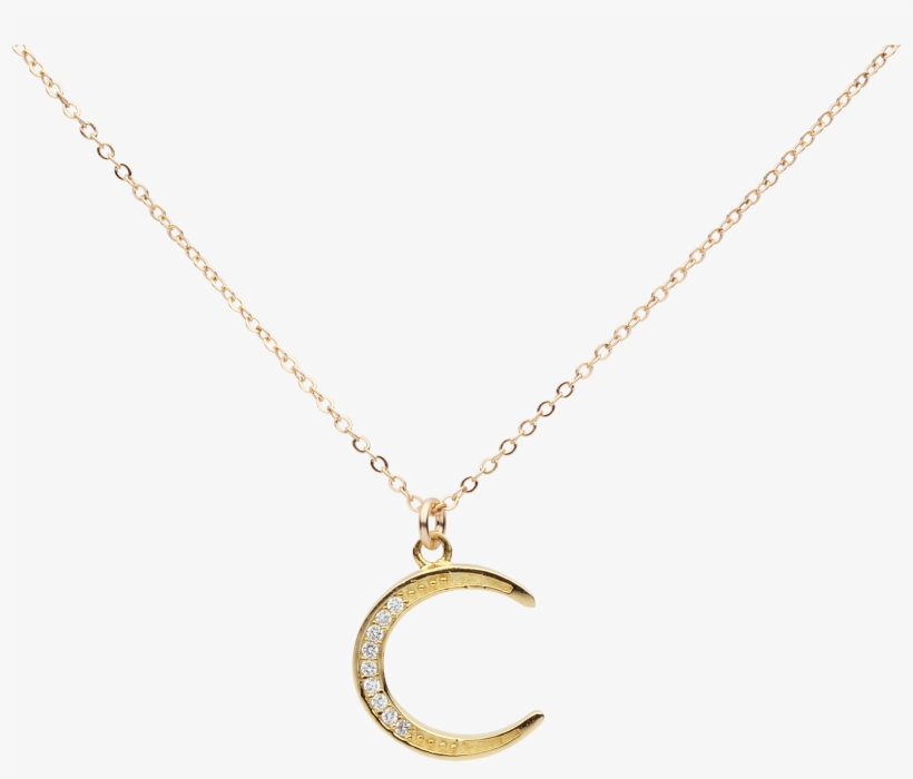 Cz Half Moon Necklace - Pendant, transparent png