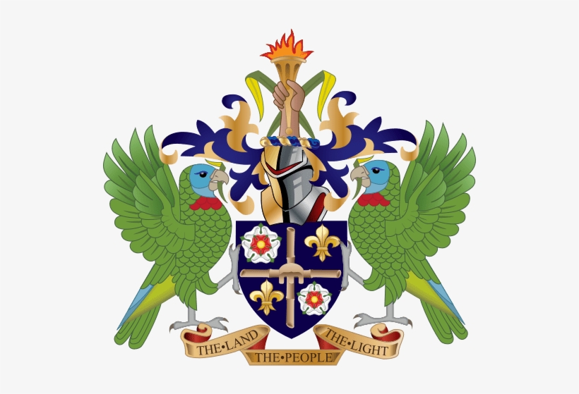 Saint Lucian Coat Of Arms - St Lucia Coat Of Arms, transparent png