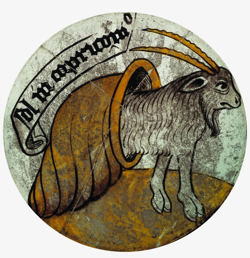 Capricorn By English School - Stained Glass Capricorn Note Cards (pk Of 20), transparent png