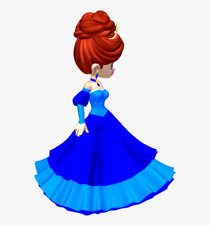 Dress Clipart Blue Princess - Princess With Blue Dress Clipart Png, transparent png