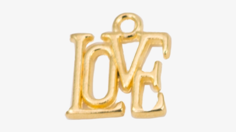 Gold Square "love" Charm - Christian Cross, transparent png