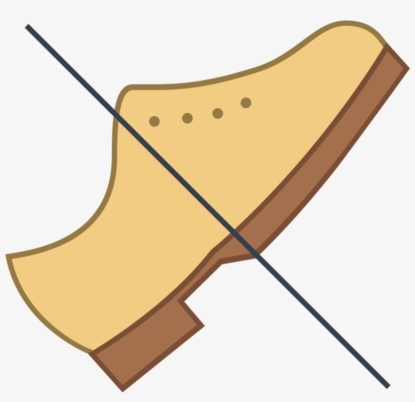 This Icon Depicts A Pair Of Shoes With A Slash Mark - Shoe, transparent png