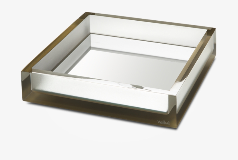 Gold Square Medium Tray With Mirror - Tray With Mirror, transparent png