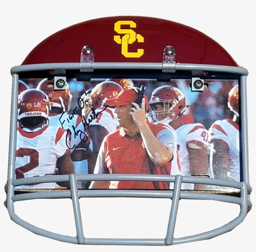Limited Edition Signed Clay Helton Usc Helmet/mask - Fanmats Ncaa Univ Of Southern California Trojans Nylon, transparent png