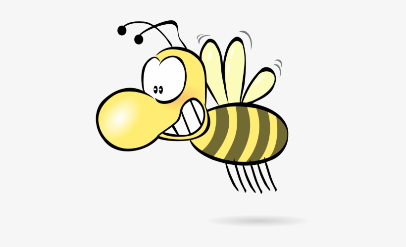 Image Black And White Transparent Bees Bee Illustration - Cartoon Bee No Background, transparent png